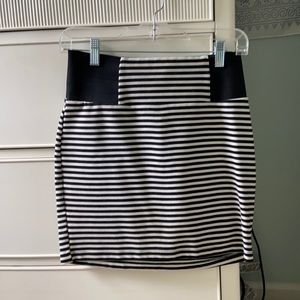 Black and White Striped Skirt